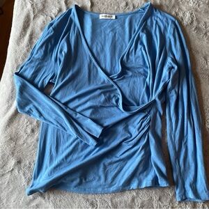 Kettlewell Blue Long Sleeve Wrap Top size XL